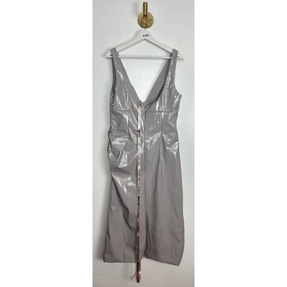 HOUSE OF CB Madeleine Ice Vinyl Midi Dress in Violet Size Large+ (X-Large) - Picture 9 of 13